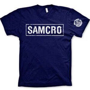 Gildan Softstyle Sons of Anarchy SAMCRO T-Shirt Navy